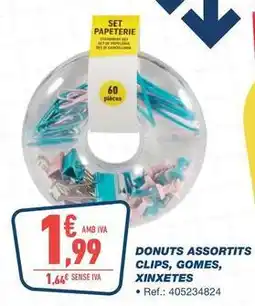 Bureau Vallée Donuts assortits clips, gomes, xinxetes oferta