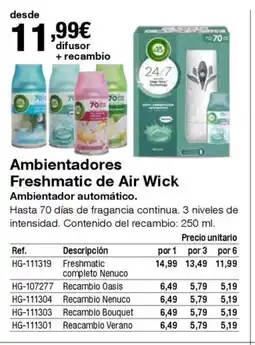 Staples Kalamazoo AIR WICK Ambientadores Freshmatic oferta