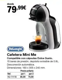 Staples Kalamazoo DELONGHI Cafetera Mini Me oferta