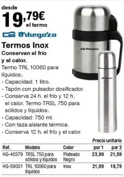 Staples Kalamazoo ORBEGOZO Termos Inox oferta