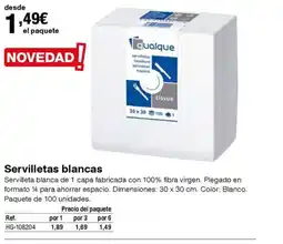Staples Kalamazoo Servilletas blancas oferta