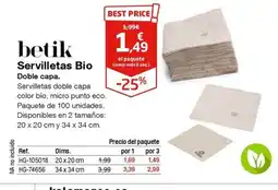 Staples Kalamazoo BETIK Servilletas Bio oferta
