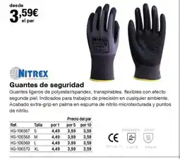 Staples Kalamazoo NITREX Guantes de seguridad oferta
