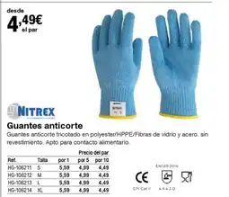 Staples Kalamazoo NITREX Guantes anticorte oferta