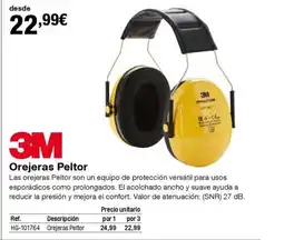 Staples Kalamazoo 3M Orejeras Peltor oferta