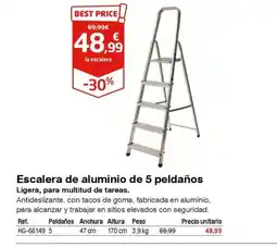 Staples Kalamazoo Escalera de aluminio de 5 peldaños oferta