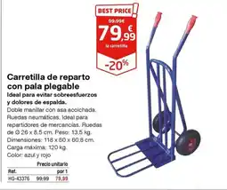 Staples Kalamazoo Carretilla de reparto con pala plegable oferta