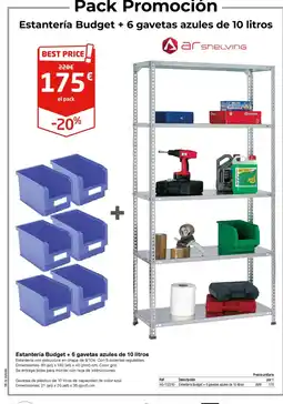 Staples Kalamazoo Estantería Budget + 6 gavetas azules oferta