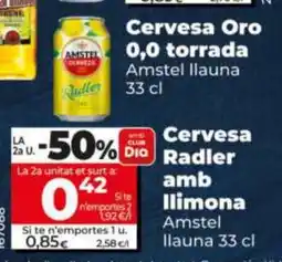 Maxi Dia AMSTEL Cervesa Radler amb llimona oferta