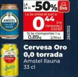 Maxi Dia AMSTEL Cervesa Oro 0,0 torrada oferta
