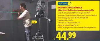 Parkside performance - nivel láser de líneas cruzadas recargable