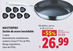 Lidl Masterpro - sartén de acero inoxidable oferta