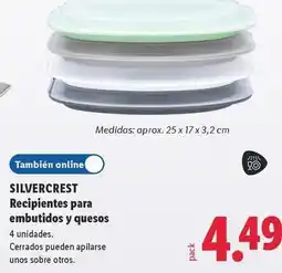 Lidl Silvercrest - recipientes para embutidos y quesos oferta