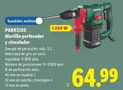 Lidl Parkside - martillo perforador y cincelador oferta