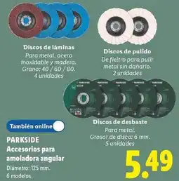 Lidl Parkside - accesorios para amoladora angular oferta