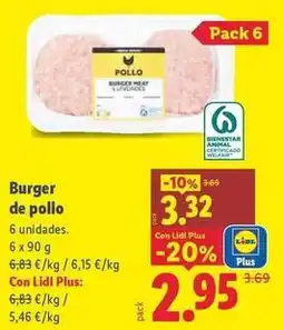 Lidl Burger de pollo oferta