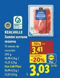 Lidl Realvalle - jamon serrano reserva oferta