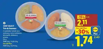 Lidl Chef select - trio de hummus oferta
