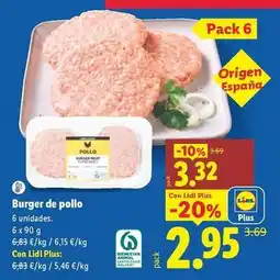 Lidl Burger de pollo oferta
