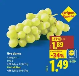 Lidl Uva blanca oferta