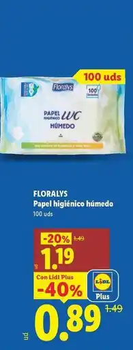 Lidl Floralys - papa higienico humedo oferta