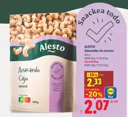 Lidl Alesto - anacardos sin cáscara oferta
