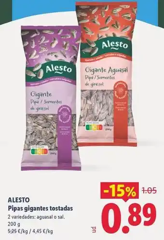 Alesto - pipas gigantes tostadas
