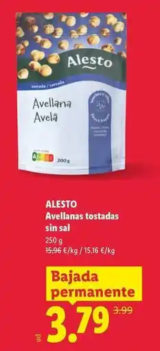 Lidl Alesto - avelianas tostadas sin sal oferta