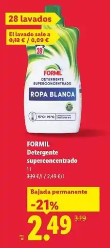 Lidl Formil - detergente superconcentrado oferta