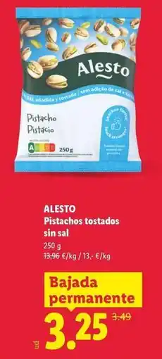Lidl Alesto - pistachos tostados sin sal oferta