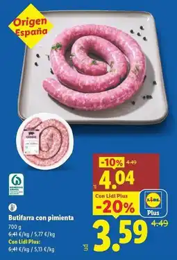 Lidl Butifarra con pimienta oferta