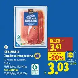 Lidl Realvalle - jamón serrano reserva oferta