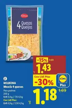 Lidl Milbona - mezcla 4 quesos oferta