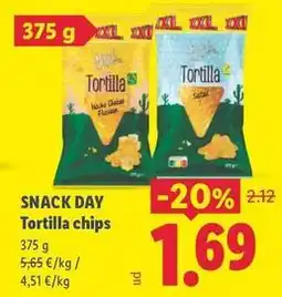 Lidl Snack day - tortilla chips oferta