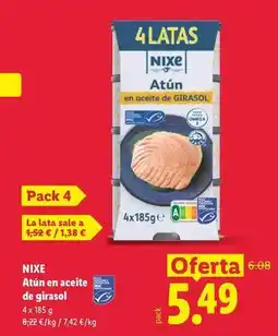 Lidl Nixe - atun en aceite de girasol oferta