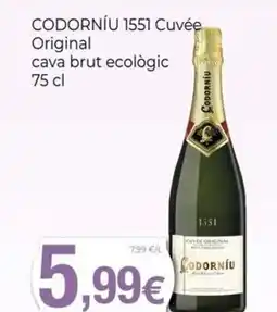 Keisy CODORNÍU 1551 Cuvée cava brut ecològic oferta