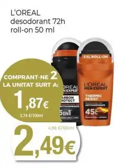 Keisy L'OREAL desodorant 72h roll-on oferta