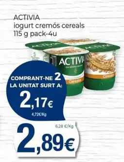 Keisy ACTIVIA iogurt cremós cereals oferta