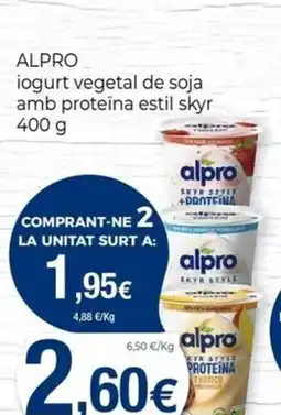 Keisy ALPRO iogurt vegetal de soja amb proteïna estil skyr oferta