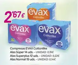 Alsara Supermercados EVAX Compresas Cottonlike oferta