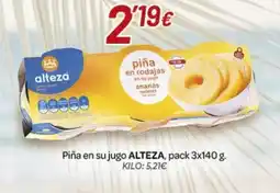 Alsara Supermercados ALTEZA Piña en su jugo oferta