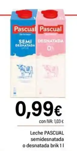 Cash Ifa PASCUAL Leche semidesnatada oferta