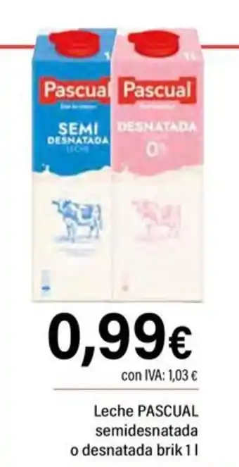 Cash Ifa PASCUAL Leche semidesnatada oferta