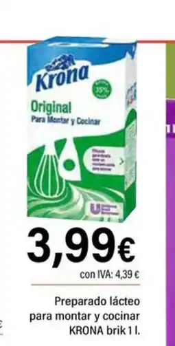 Cash Ifa KRONA Preparado lácteo para montar y cocinar oferta