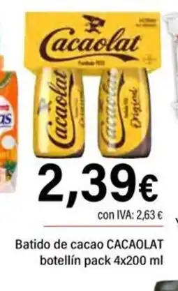 Cash Ifa CACAOLAT Batido de cacao botellín oferta