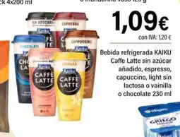 Cash Ifa KAIKU Bebida refrigerada Caffe Latte sin azúcar añadido, espresso, capuccino, light sin lactosa o vainilla o chocolate oferta