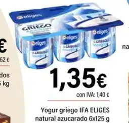 Cash Ifa IFA ELIGES Yogur griego natural azucarado oferta