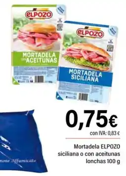 Cash Ifa ELPOZO Mortadela siciliana o con aceitunas oferta