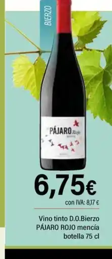 Cash Ifa PÁJARO ROJO Vino tinto D.O.Bierzo mencía botella oferta