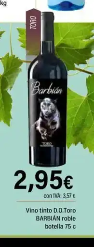 Cash Ifa BARBIÁN Vino tinto D.O.Toro roble botella oferta